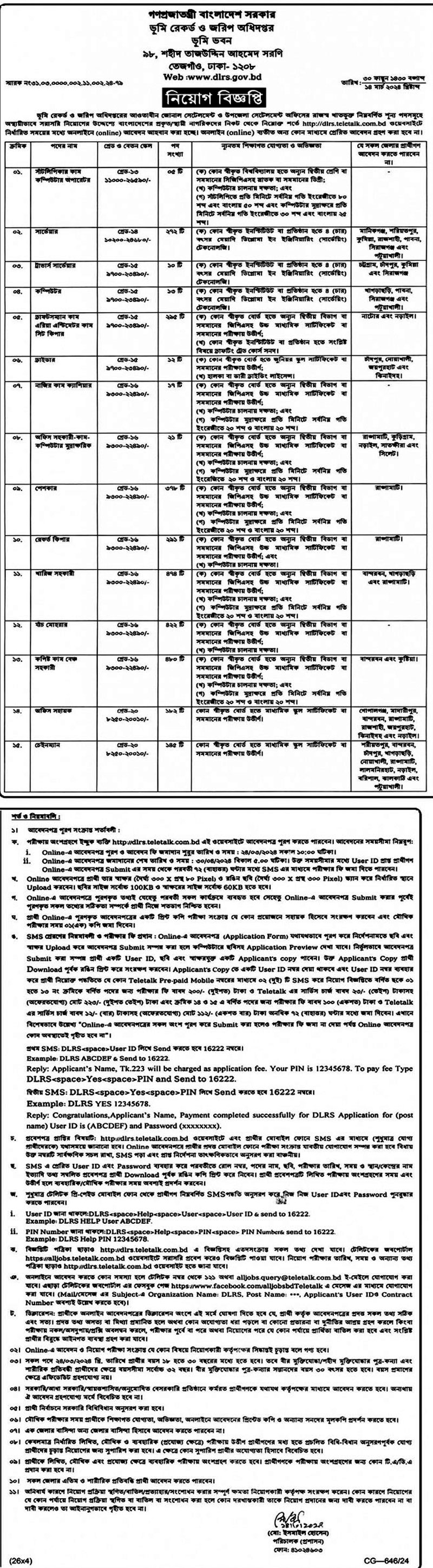 Land Records and Survey Department Job Notice